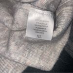 Como vintage Colorblock Cable Knit Turtleneck Sweater Oyster Charcoal Gray XL Photo 3