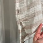 St. Tropez  Tan & White Sleeveless 100% Linen High Low Popover Size Medium Photo 3