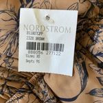 Nordstrom  Soprano Brown Tan w/ Navy flowers Sheer ruffled‎ flowy dress Photo 4