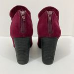 Carlos Santana Floral embroidered ankle booties, size 7 Carlos burgundy faux suede peep toe Photo 2