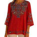 Johnny Was Farfalla extremely heavily embroidered blouse NWT RARE Photo 4