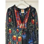 Farm Rio  Black Mixed Arabesque Scarves Long Sleeve Mini Dress Size XS NWT Chic Photo 3