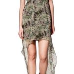 ZARA  Sleeveless Chiffon Floral High Low A-Line Maxi Sundress Dress M Grey Pink Photo 1