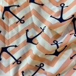 Women's Tankini Pink Stripe Nautical Anchors Top Swimsuit Size Large EUC #2294 Photo 2