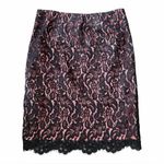 Trina Turk  Black Coral Lace Overlay Pencil Skirt size 4 Photo 2