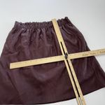 ZARA Knit Skirt Womens Large Burgundy Faux Leather Pull On Pockets Lined Modern Photo 6