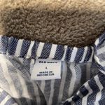 Old Navy  Romper Womens Large Linen Shorts Striped Blue White Pockets Beach Coast Photo 2