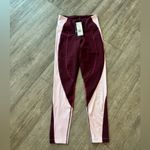 Reebok Red and White High-Waisted Leggings Photo 1