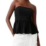 French Connection Black Strapless Peplum Top Sz 10 NEW Dressy Going Out Top $88 Photo 0