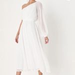 Lulus White One Shoulder Pleated M Midi Dress Long Sleeve Grecian Goddess
Style Photo 9