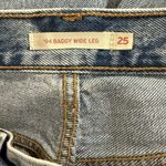 Levi's Jeans Womens 25 Blue 94 Baggy Wide Leg Cotton W25xL31 Raw Hem Light Wash Photo 4