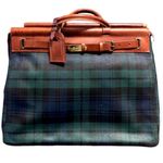 Ralph Lauren Blackwatch Plaid Blue Green Doctors Bag Boston Weekend Suitcase Photo 0
