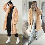 Alo Yoga  oversized Sherpa Trench Coat In Camel Teddy Jacket Size Large Photo 3