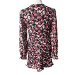 VICI  X Fate Black Pink Floral Long Sleeve Ruched Mini Dress, Sz M Photo 3