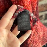 Anthropologie Sleeping On Snow Red Wool Fringe Cocoon Cardigan Sweater Photo 5