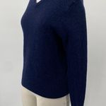 Vintage 90s Jos A Bank Merino Wool Sweater V Neck Fitted Long Sleeve Navy S/ M Blue Photo 3