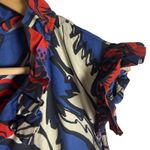 La DoubleJ Short and Sassy Floral Print Tiered Ruffle Cocktail Dress Size XL Blue Photo 8