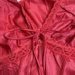 70s Vintage Nylon and Lace vneck Maxi Sleep dress pink medium large Photo 4