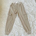 ZARA  Women’s Joggers Cargo elastic waistband Pants Beige size Small NWT Photo 2