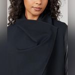 Spanx NWT DRAPE FRONT JACKET black faux leather open front snap Photo 2