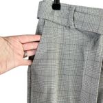 Joie  High Waist Belted Trouser Pants‎ in Neutral Grey Cream Plaid, Size 8 Photo 5