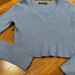 Brandy Melville Ribbed Blue Crop Sweater Top Photo 1
