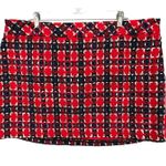 Endless Rose  Anthropologie Mini Skirt 2XL Red Tweed Plaid Academia Preppy NEW Photo 1