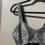 ZARA Silver Sequin cropped top Photo 1