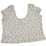 H&M Cream and lavender floral crop cottagecore top Photo 1