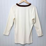 Ralph Lauren Ralph Lauren V neck Cream and Brown Cotton Long Sleeve Top Size L Photo 5
