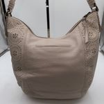 The Sak  Perforated Leather Hobo Shoulder Bag Cream Tassel Zip Pockets Photo 5