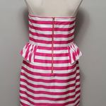 Lilly Pulitzer Maybell Pink/White Short Barbiecore Stripe Strapless Dress Size 8 Photo 5