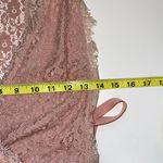 Topshop Blush Pink Plunge Sheer Allover Lace Side Ties Thong Bodysuit Photo 9