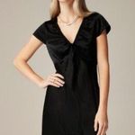 J.Crew NWOT Short Sleeve Slip Mini Dress Textured Satin Black Sz 8 Photo 0
