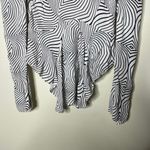 De La Vali Black White Trippy Bluemoon Top Blouse sz UK 10 US 6 Photo 11