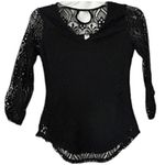 No Boundaries Victorian Gothic Black Lace Long Sleeve Top Sz.‎ S Romantic Fall Layer Witchy Photo 7