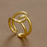 Boutique Minimalist Knot Ring | 14k Yellow Gold Plated Sterling Silver Photo 12