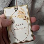 NWT Fair X Haven Faux Fur Hooded Zip Up Sweater Women's Medium Light Blue/Grey Blue Photo 9