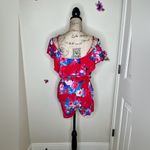 Jessica Simpson Norah Red Blossom Floral Ruffled Stretch Romper Size XS Photo 5