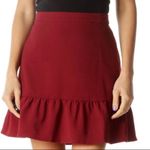 J.Crew NWOT  Ruffle Hem Mini Skirt Crimson Burgundy Wine sz 4 Photo 3