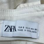 ZARA  White Denim Sleeveless Square Neck Corset Bandeau Bustier Crop Tank Top S Photo 2