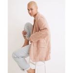 Madewell  Women’s Breezewoven Larsen Blazer in Windowpane Coral pink Jacket Sz S Photo 3