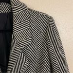 Vintage Black White Avon 100% Wool Herringbone Print Jacket Size 9/10 Photo 2