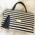 BELO HORIZONTE | Navy White Nautical Satchel Long Strap Handle Bag Purse Hampton Blue Photo 0