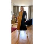 ROSETTA GETTY Black Tan Two Tone Cotton Jersey Colorblock Turtleneck Dress sz M Photo 4