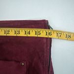 Maeve Skirt Womens 12 Leather Red Maroon Napa Suede Midi Laser Cut Anthropologie Photo 6