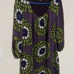 Boden Purple Green Floral Silk Dress 6 Purple Photo 4