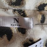 Natori  Small Animal Print Cropped Length Black Tan Gold Metallic Jacket Photo 4