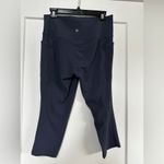 Athleta Salutation Stash Pocket II Capri Leggings Sz L Large Midnight Blue Photo 1
