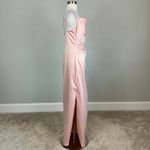 Laundry by Shelli Segal Pink Satin Column Evening Gown Size 12 Laundry Sleeveless Thigh Slit Slip Dress Photo 2